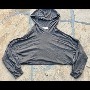 Project Social T urban outfitters crop grey hoodie